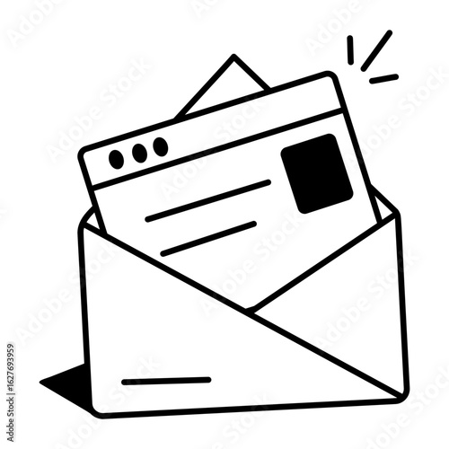 A hand drawn style icon showing email
