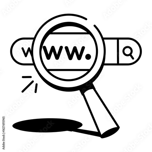 A sketchy style icon representing web search
