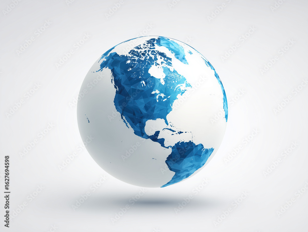 Low Poly Earth Globe, Americas Focus Low Poly Earth Globe, Americas Focus