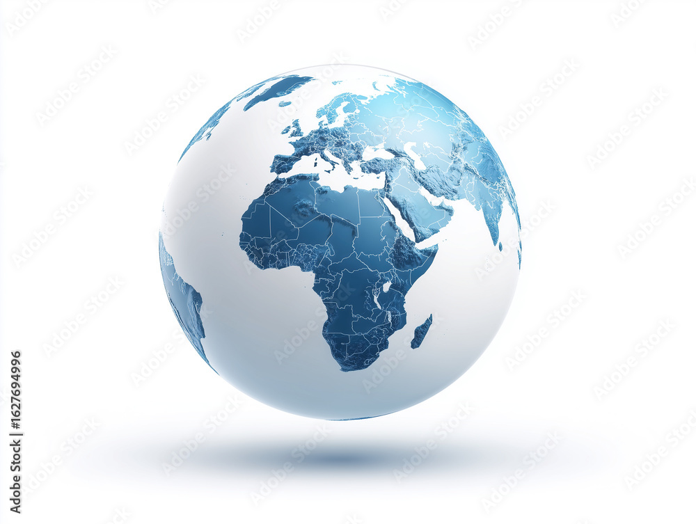 Fototapeta premium 3D Earth Globe, World Map, Global