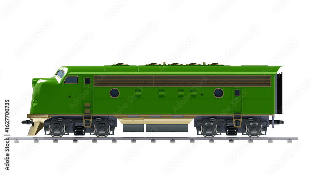 Fototapeta premium diesel locomotive retro-style side