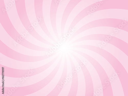 Bubble Gum Pink Sunburst Background with Swirl Rays. Retro Vintage Style Background with Sun Rays. Sunburst Background. Vector Illustration.