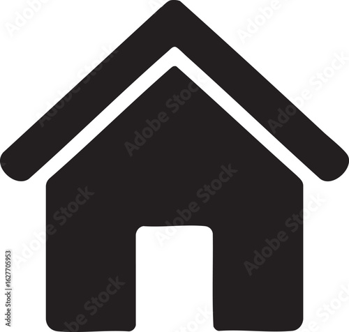 Clean and modern house symbol representing real estate property ideal for branding and architectural design projects