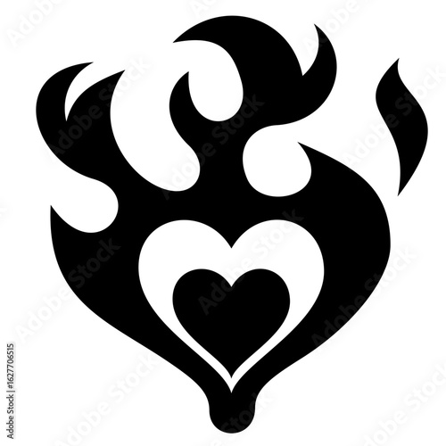 Heart with Flames