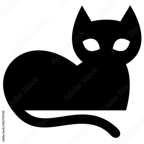 Black Cat Sitting Silhouette