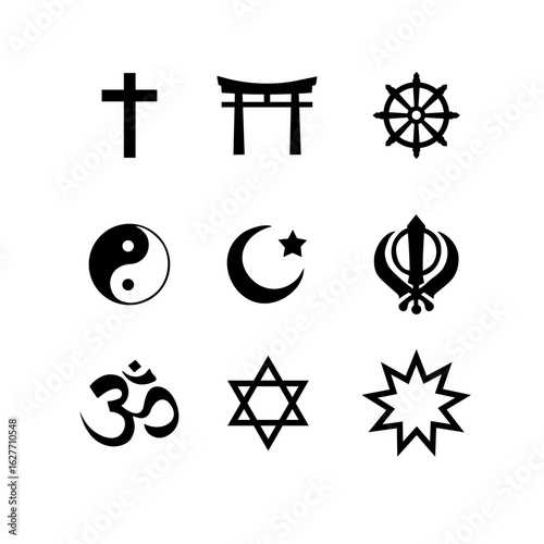 set of religious symbols