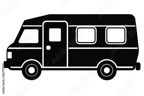 camper van icon vector icon silhouette illustratio