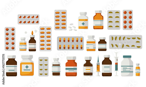 Medical Medicine Bottles and Blister Packs