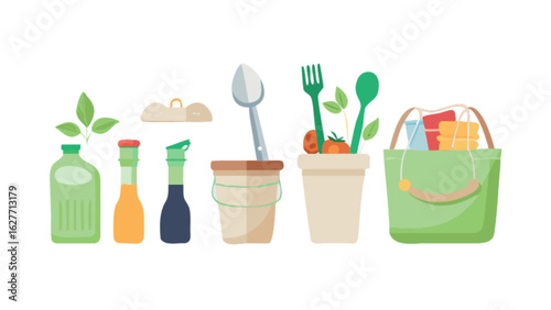 Sustainable living zero waste kitchen reusable containers eco friendly products and lifestyle choices