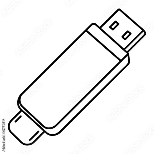 Minimal USB Stick Vector Art