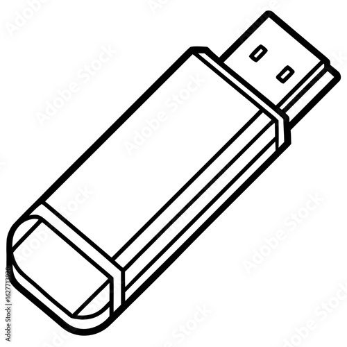 Minimal USB Stick Vector Art