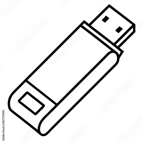 Minimal USB Stick Vector Art