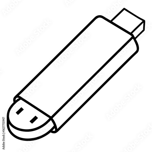 Minimal USB Stick Vector Art