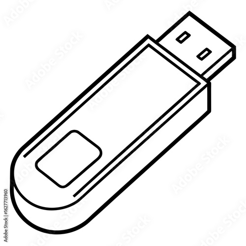 Minimal USB Stick Vector Art
