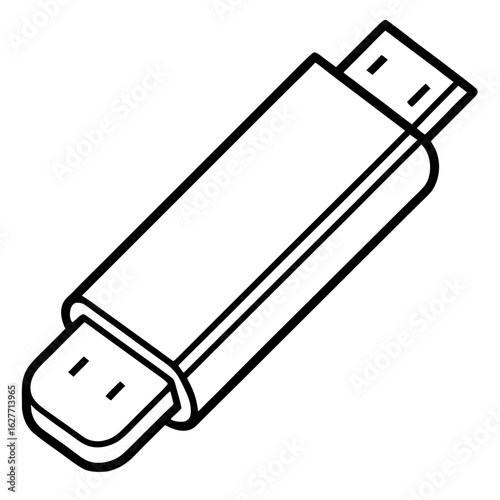 Minimal USB Stick Vector Art