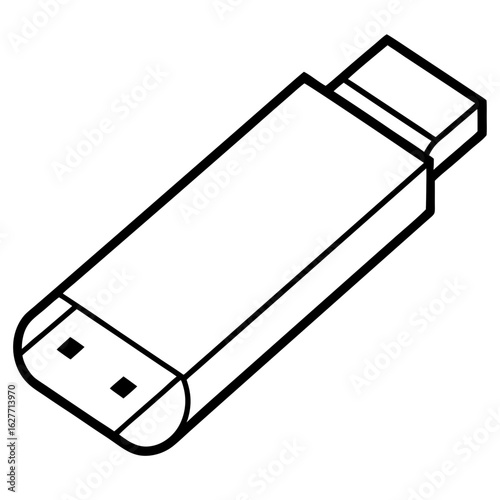 Minimal USB Stick Vector Art