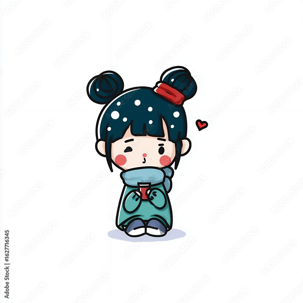 Fototapeta premium kawaii girl cartoon character illustration cute anime manga style