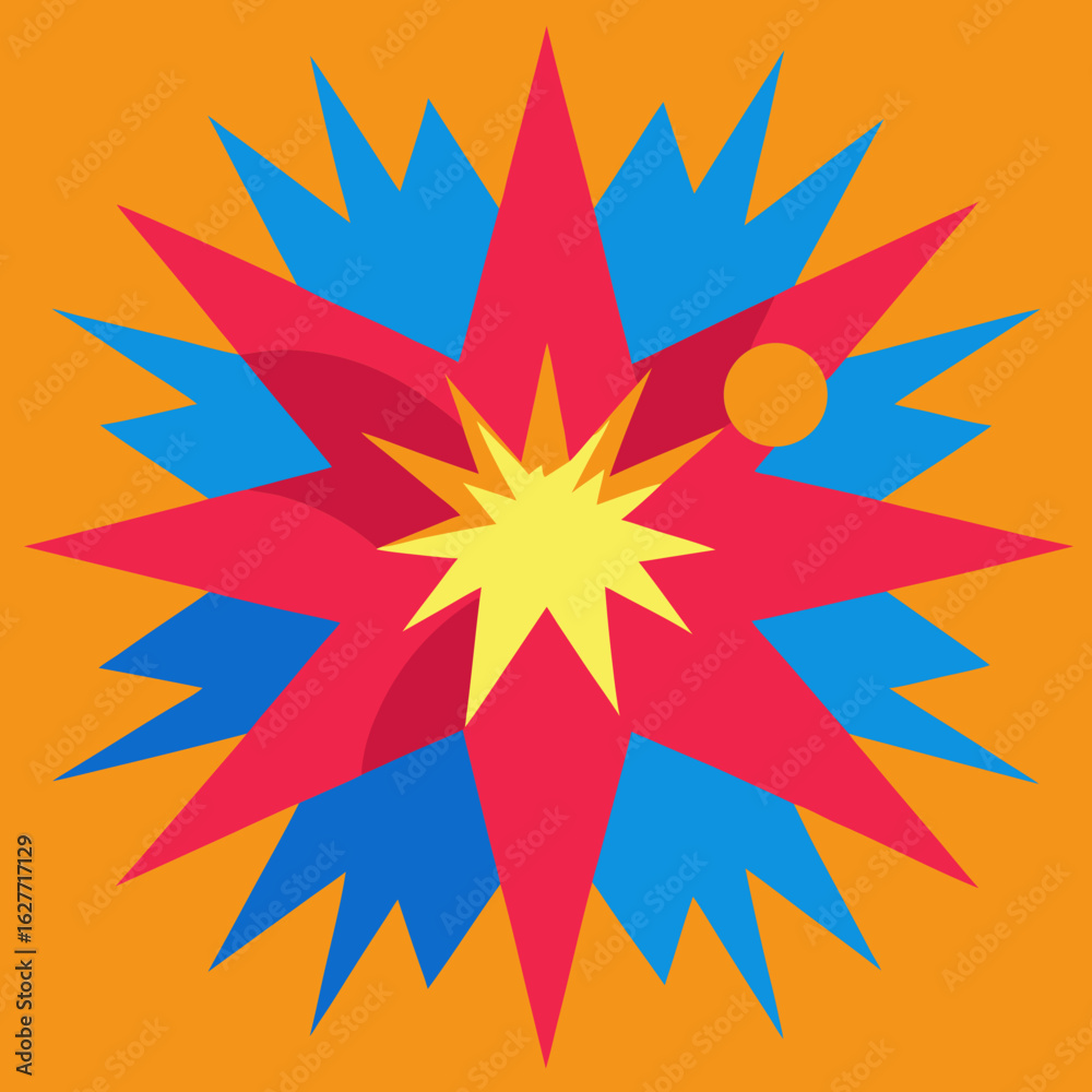 Fototapeta premium Vibrant abstract explosion of geometric shapes and colors