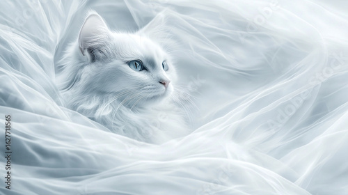 Dreamy White Cat

