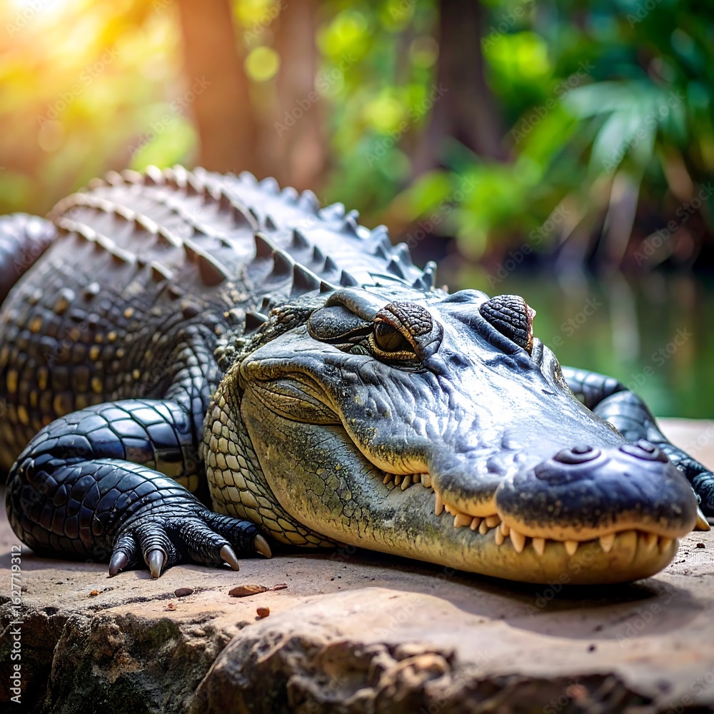 Fototapeta premium Close-up of a resting alligator