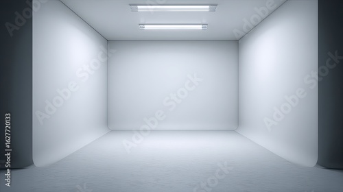 Wallpaper Mural Empty white room with fluorescent lights Torontodigital.ca