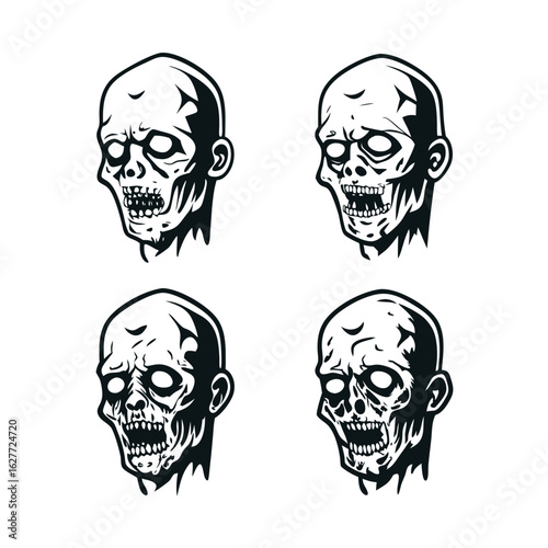 zombie head vector