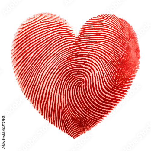 Couples fingerprint heart art PNG icon isolated on white background