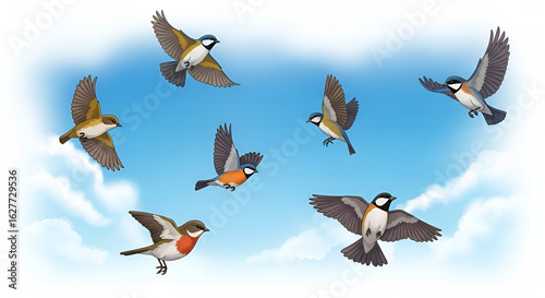 birds in the sky