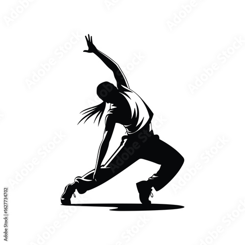 Dynamic silhouette of a dancer in motion