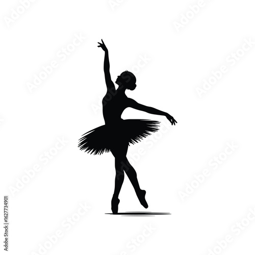 Elegant silhouette of a ballerina in a graceful pose