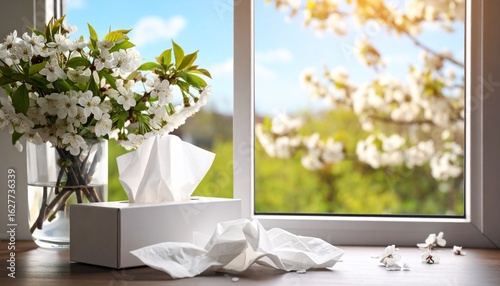 Spring Allergies: Blossoms and Tissues by the Window