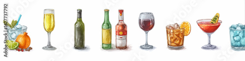 Diverse array of alcoholic beverages ready to be served and enjoyed.