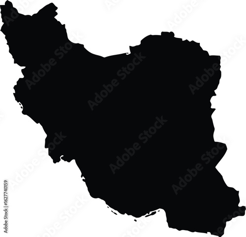 Iran map silhouette country outline