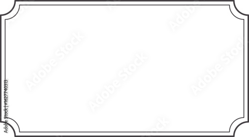 rectangle double frame of rubber stamp logo