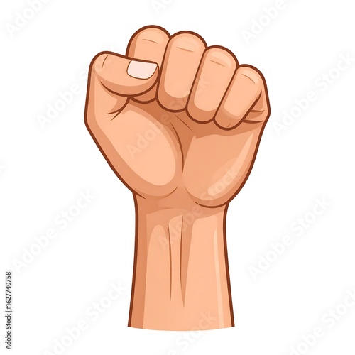 Cartoon fist raised hand