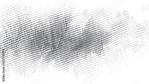 Distorted grunge layer error. Noise destroys texture. Vector trendy deformed glitch shape, Vector new style halftone dots modern grunge texture