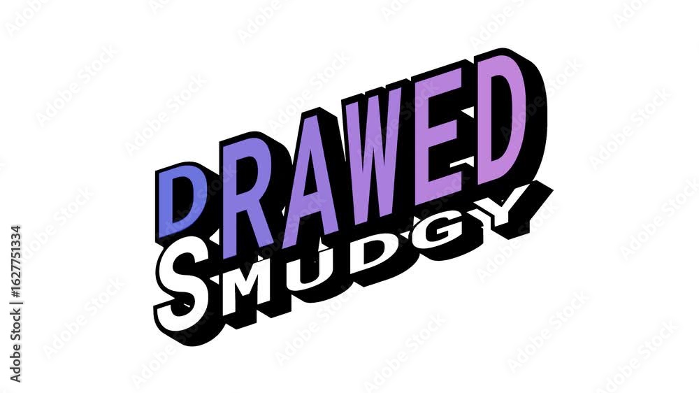 DRAWED vs SMUDGY, 3D Text Animation in Isometric View with Opposite Word Motion Loop with Bold Typography Effects DRAWED vs SMUDGY, 3D Text Animation in Isometric View with Opposite Word Motion Loop with Bold Typography Effects