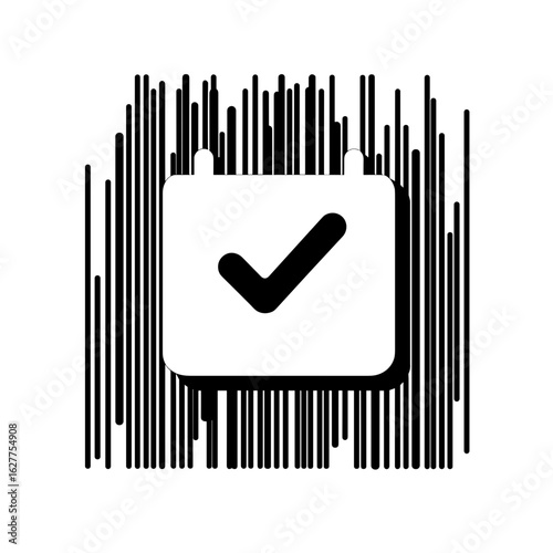 Abstract calendar illustration with checkmark – CRM tools for appointment management
