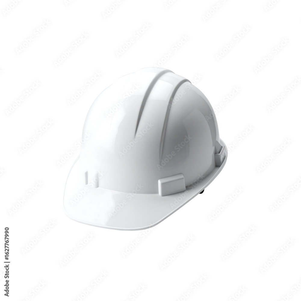 Fototapeta premium Clean white hardhat for safety equipment supply on transparent background