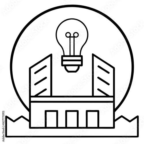 business incubator icon line art 