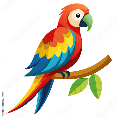 parrot on white background