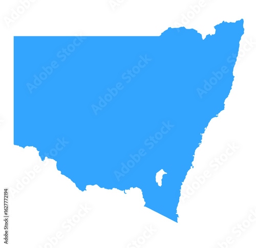 Blue Map of New South Wales – Detailed Editable Vector of NSW Australia