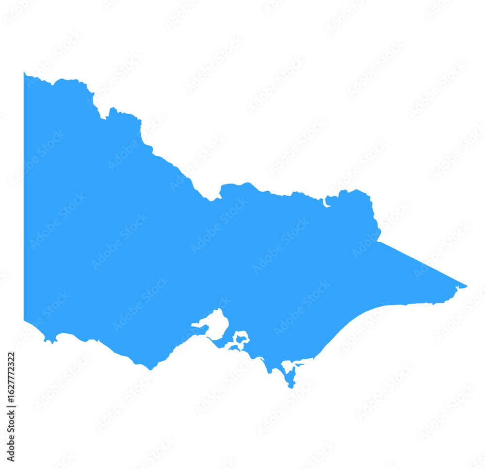 Fototapeta premium Victoria State Blue Map of Australia – Vector Outline and Editable Format