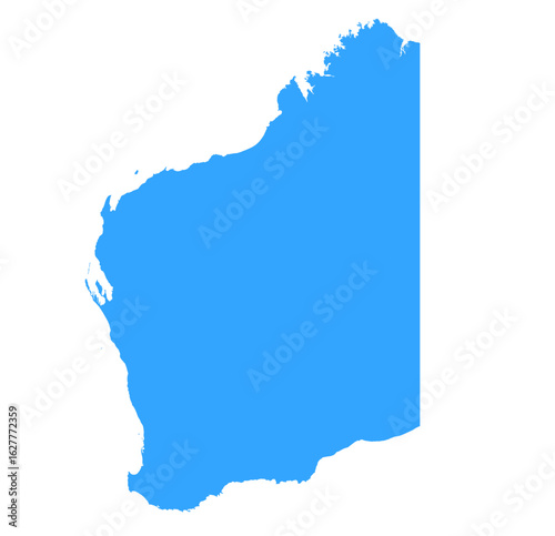 Western Australia Blue Map Vector – Editable State Outline of WA Australia