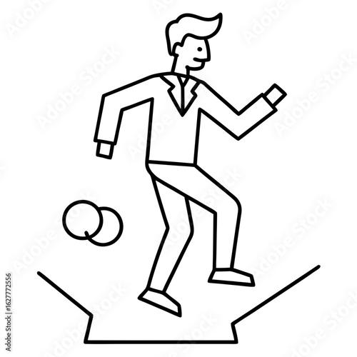 financial risk icon one line art
