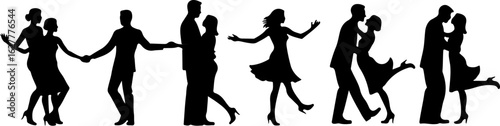 Silhouettes of Children Standing in Line" vector