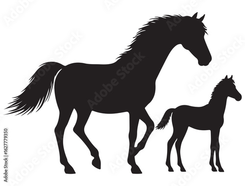 MARE AND FOAL SILHOUETTE