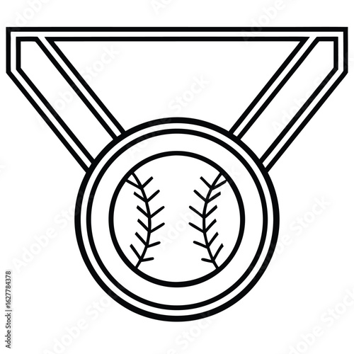 Baseball medal award ribbon sports