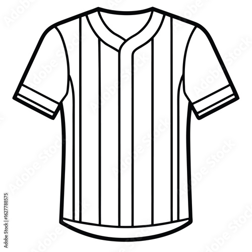 Striped baseball jersey with collar and short sleeves apparel clothing