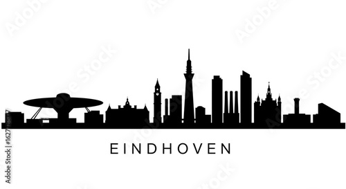 Eindhoven Skyline Silhouette with Cityscape.